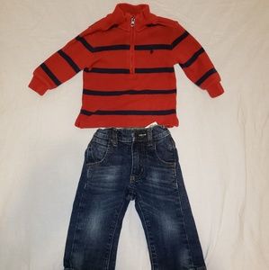 Ralph Lauren 12-month sweater and 1T Wranglers